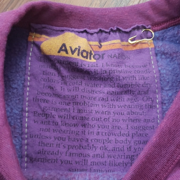 Aviator Nation Purple Crewneck Sweatshort Size S Never Stop Chasing Rainbows - Picture 4 of 8